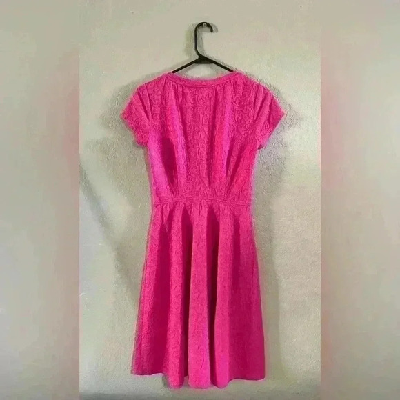 Signature by Robbie Bee Quarter Sleeve Hot Pink Summer Dress Size Small - Picture 3 of 8